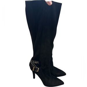 BCBGENERATION Eileen Black Suede Knee High Boots Sz 9